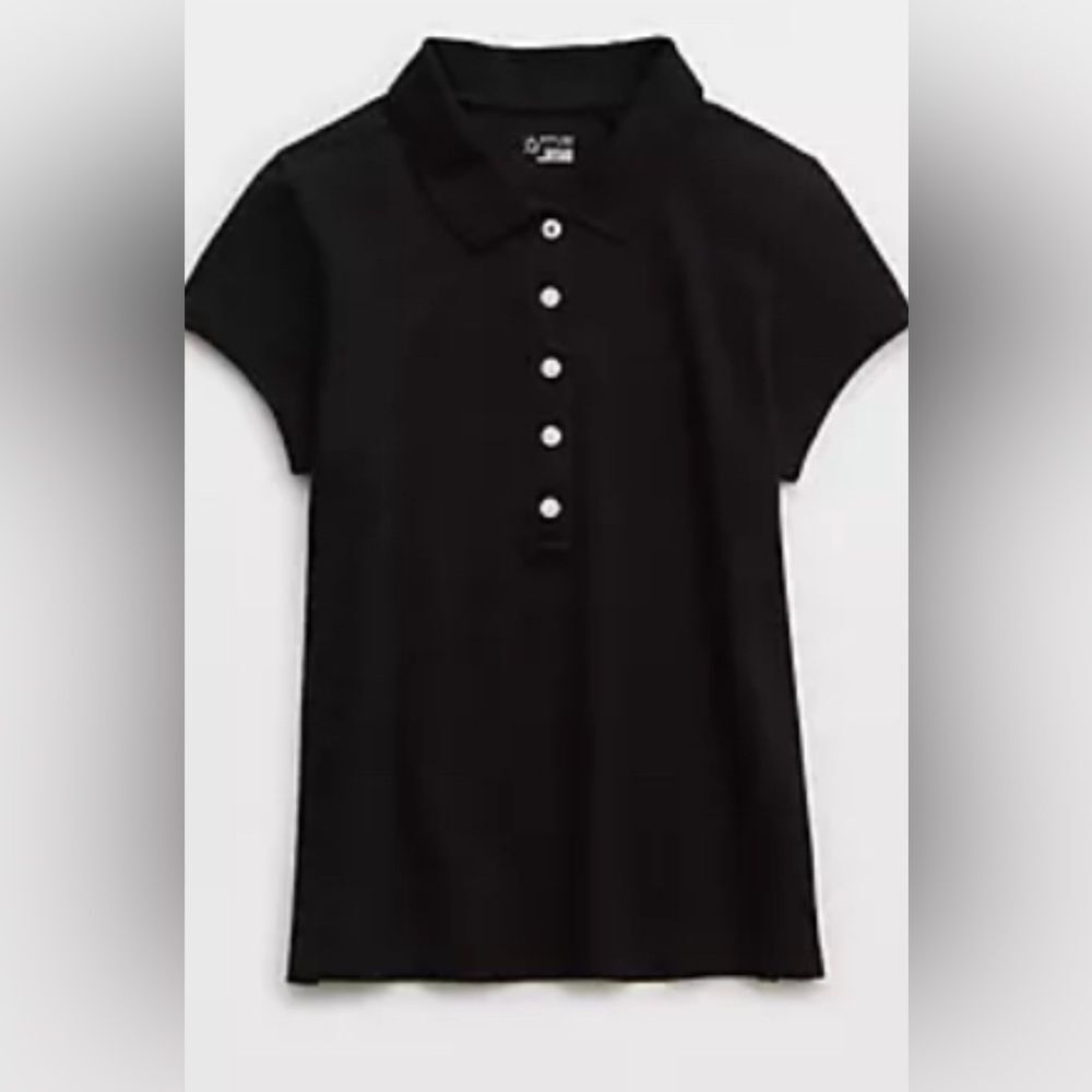 American Eagle Outfitters Black Polo with White Accents